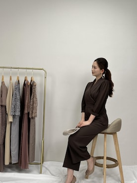 「アイテム（パンツドレス）」を使った、DRESS PLUSさん（レディース・168cm）の冬コーディネート