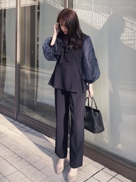 「アイテム（パンツドレス）」を使った、DRESS PLUSさん（レディース・165cm）の冬コーディネート