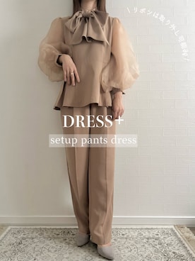 「アイテム（パンツドレス）」を使った、DRESS PLUSさん（レディース・165cm）の冬コーディネート