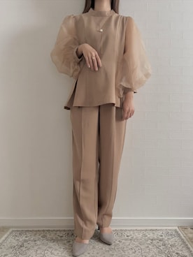 「アイテム（パンツドレス）」を使った、DRESS PLUSさん（レディース・165cm）の冬コーディネート