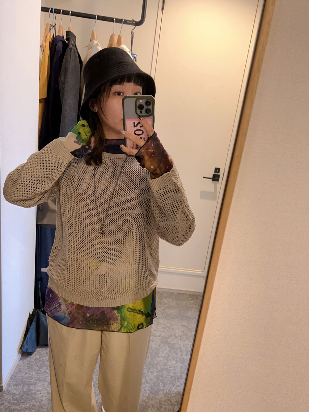 「UNIQLOのアイテム（ニット/セーター、ベージュ系）」を使った、Kaiju🐈‍⬛さん（レディース・158cm）の冬コーディネートの1枚目の写真