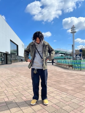 「M-65」｜「アイテム（ブルゾン）」を使った、ハットリさん（メンズ・176cm）の春コーディネート