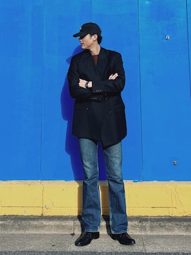 「DANTON（ダントン）のアイテム（帽子）」を使った、taxinさん（メンズ・187cm）の冬コーディネート