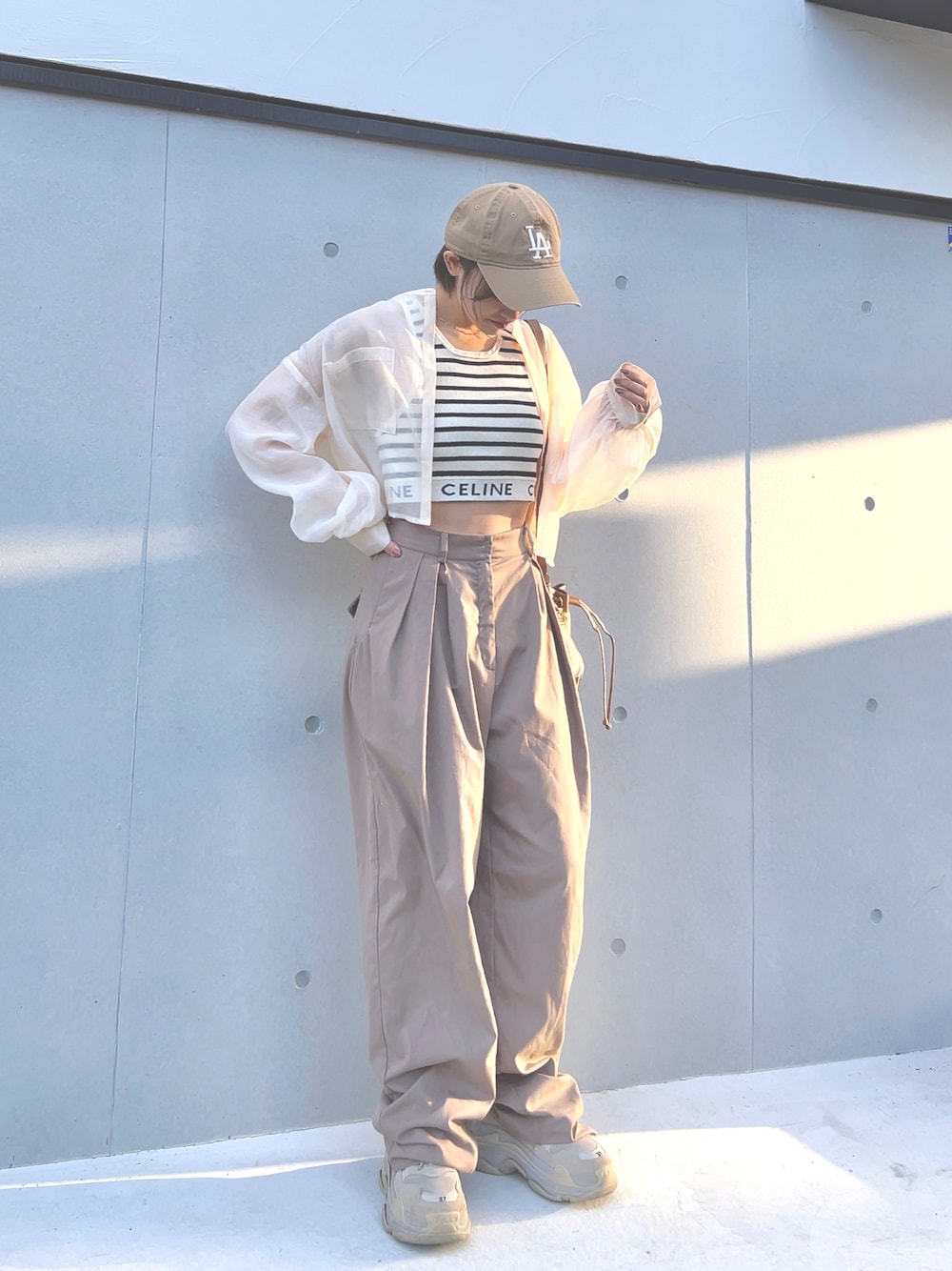 CELINE PARIS トリオンフ プリント入り クロップド タンクトップ