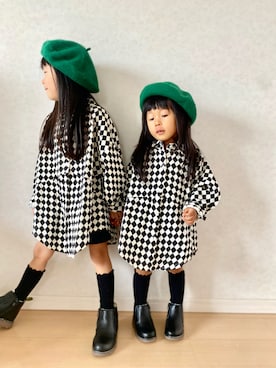 「ロックコーデ」｜「アイテム（帽子）」を使った、funky fruitsさん（キッズ・110cm）の秋コーディネート