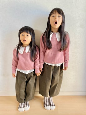 「おんなのこコーデ」｜「アイテム（スウェット）」を使った、funky fruitsさん（キッズ・110cm）の冬コーディネート