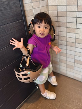 「NEW BALANCE（ニューバランス）のnew balance ニューバランス IO313 ベビースニーカー ベビーシューズ 子供靴 ワンベルト 710313 JI2 ブラック（スニーカー）」を使った、eさん（キッズ・80cm）の秋コーディネート