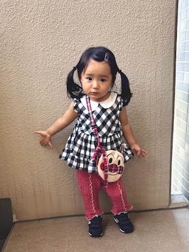 「西松屋（ニシマツヤ）のアイテム」を使った、eさん（キッズ・80cm）の秋コーディネート