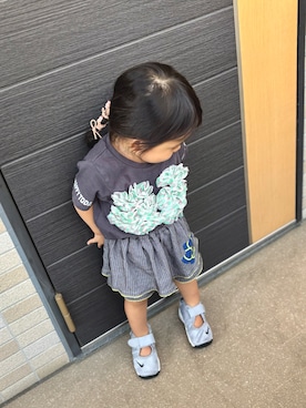 「アイテム（サンダル）」を使った、eさん（キッズ・80cm）の夏コーディネート