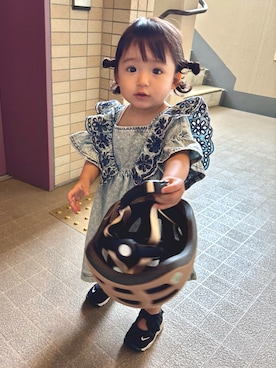 「アイテム（ワンピース）」を使った、eさん（キッズ・80cm）の夏コーディネート