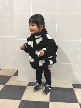 「アイテム（シューズ）」を使った、eさん（キッズ・80cm）の冬コーディネート