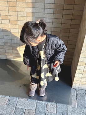 「アイテム（ワンピース/ドレス）」を使った、eさん（キッズ・80cm）の秋コーディネート