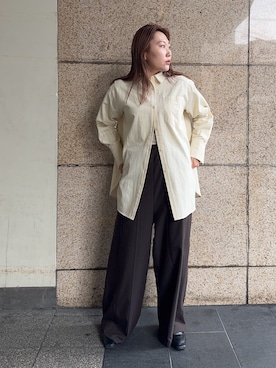 「刺繍シャツ」｜yukiさん（レディース・155cm）の冬コーディネート
