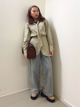 「KBF（ケイビーエフ）のサボベルトサンダル（サンダル）」を使った、yukiさん（レディース・155cm）の冬コーディネート