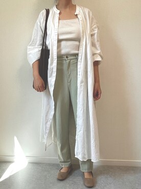 「秋トレンド2021」｜「アイテム（シャツワンピース）」を使った、yukiさん（レディース・155cm）の秋コーディネート