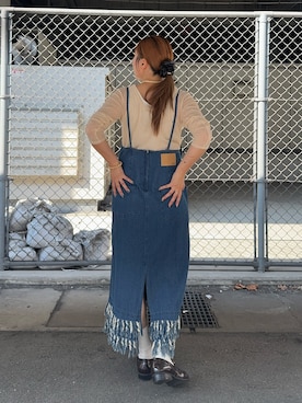 「アイテム（ローファー）」を使った、yukiさん（レディース・155cm）の夏コーディネート