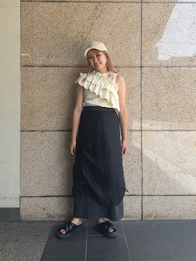 「イエベ」｜「アイテム（キャップ）」を使った、yukiさん（レディース・155cm）の夏コーディネート