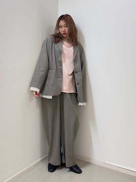 「イエベ」｜「アイテム（スウェット）」を使った、yukiさん（レディース・155cm）の冬コーディネート
