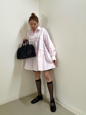 「春カラー」｜「アイテム（バレエシューズ）」を使った、yukiさん（レディース・155cm）の冬コーディネート