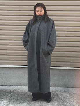 「アイテム（ステンカラーコート）」を使った、yukiさん（レディース・155cm）の秋コーディネート