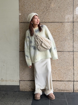 「ムートン」｜「アイテム（帽子）」を使った、yukiさん（レディース・155cm）の秋コーディネート