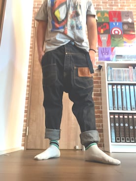 「アイテム（デニムパンツ）」を使った、トップシークレット まさじさん（メンズ・170cm・30代）の秋コーディネート