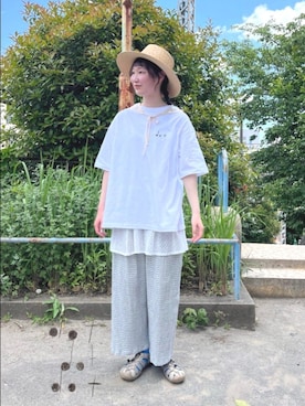 「yuni（ユニ　）のアイテム」を使った、bulle de savonさん（レディース・166cm）の夏コーディネート