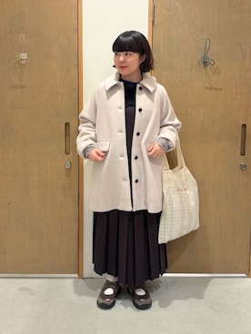 「アイテム（ステンカラーコート）」を使った、bulle de savonさん（レディース・151cm）の秋コーディネート