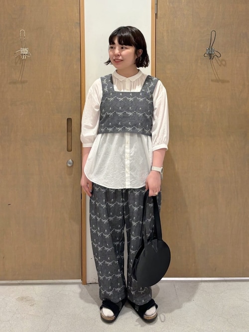 極美品！ビュルデサボン gingham balloon バルーンパンツ フリー bulle de savon（ビュルデサボン）の「gingham balloonパンツ