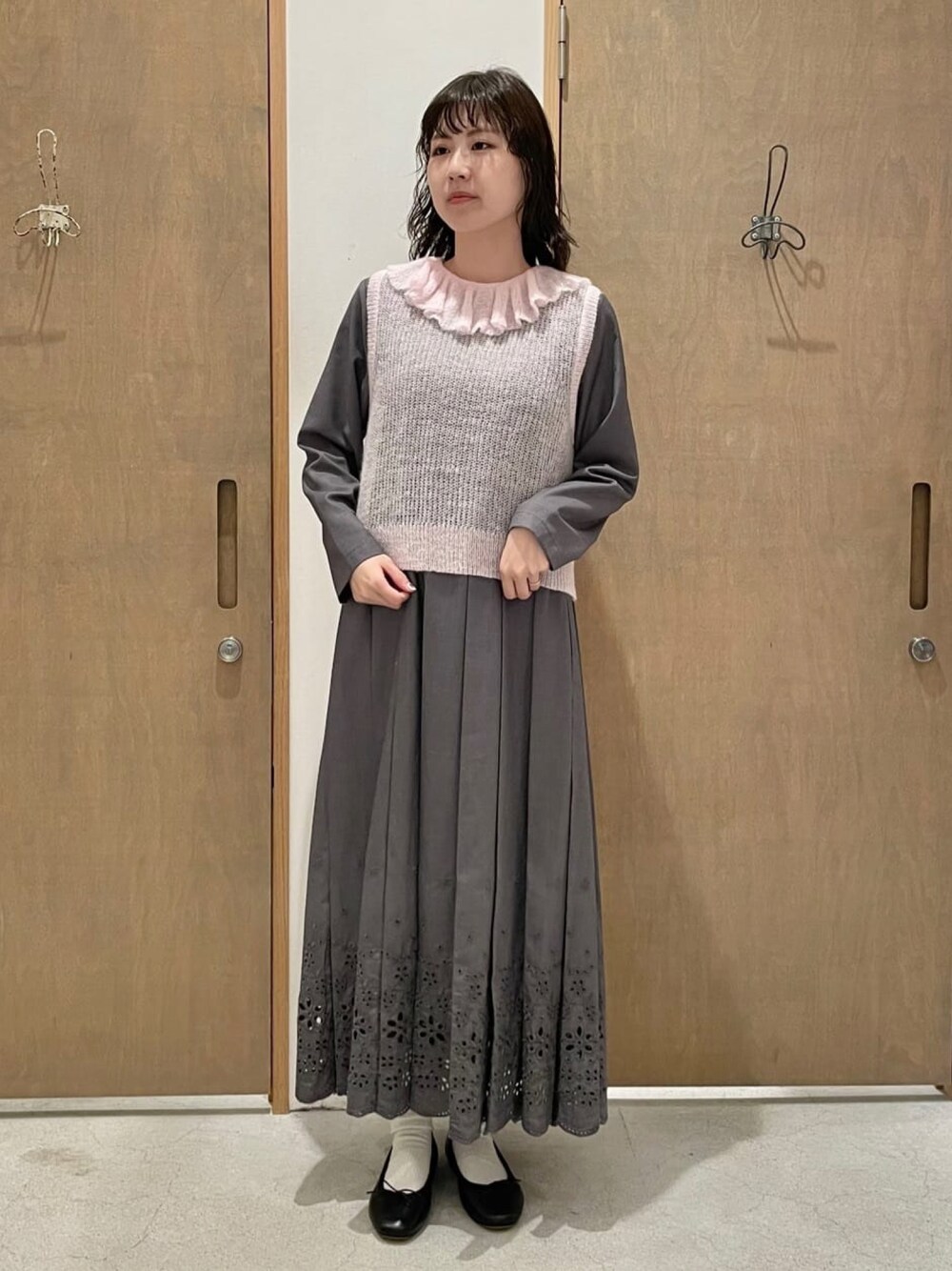 bulle de savon（ビュルデサボン）の「△《T/R 刺繍プリーツワンピース  