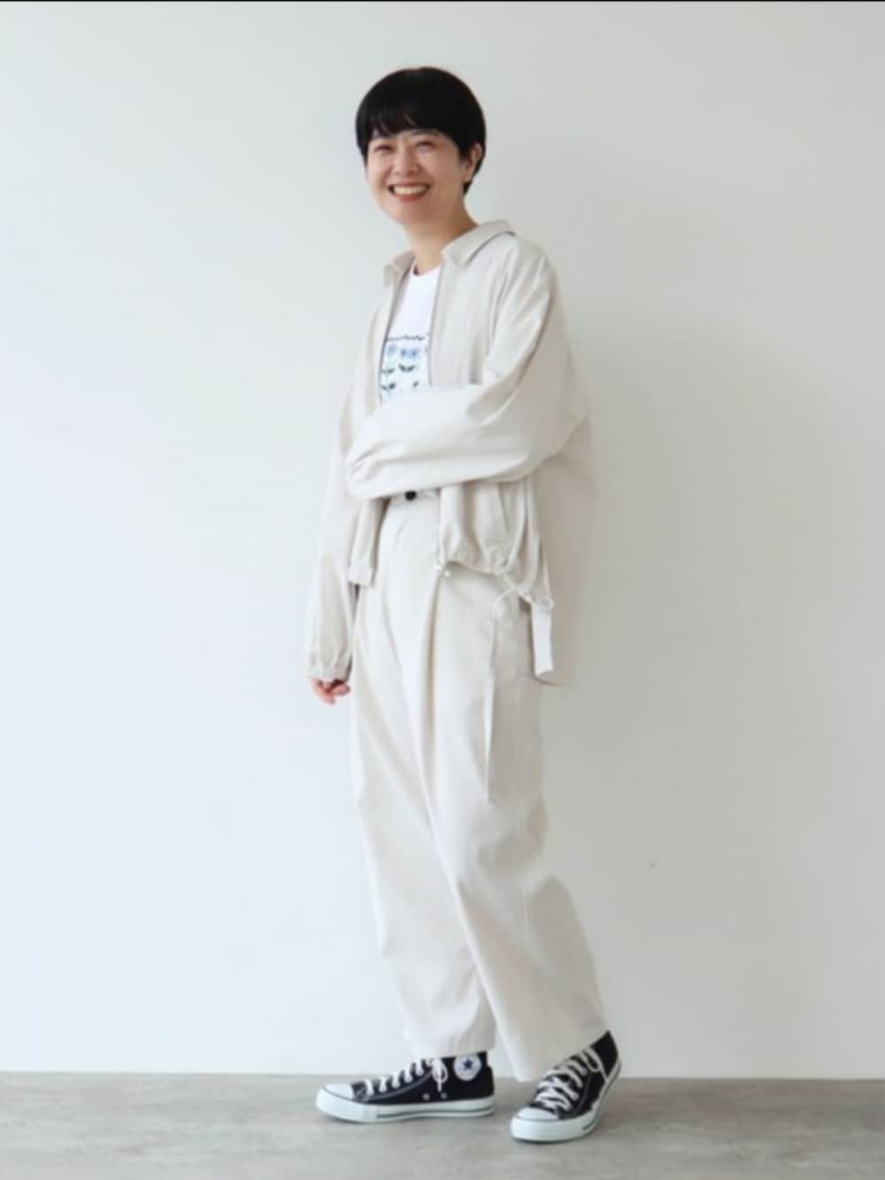 bulle de savon - 【 yuni 】レースブルゾン bulle de savon(bulle de savon atelier)｜yuniのブルゾンを使っ
