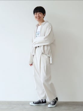 「yuni（ユニ　）のアイテム（ブルゾン）」を使った、bulle de savonさん（レディース・160cm）の春コーディネート