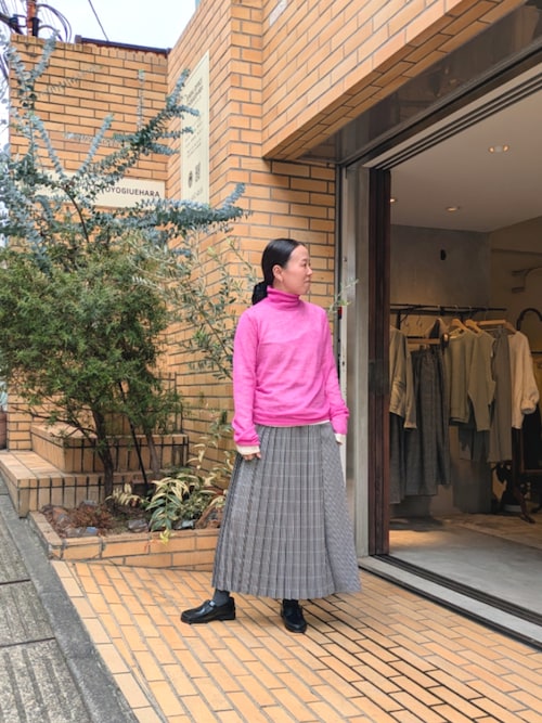 【最終価格】yuni wool polyester チェックプリーツスカート fit=scale-down,w=1200