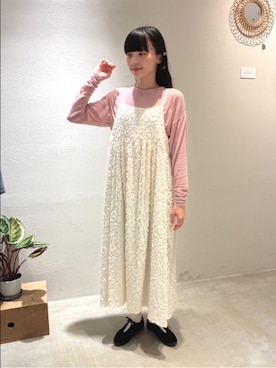 「アイテム（ジャンパースカート）」を使った、bulle de savonさん（レディース・161cm）の秋コーディネート