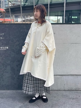 「yuni（ユニ　）のアイテム（ポンチョ）」を使った、bulle de savonさん（レディース・156cm）の冬コーディネート