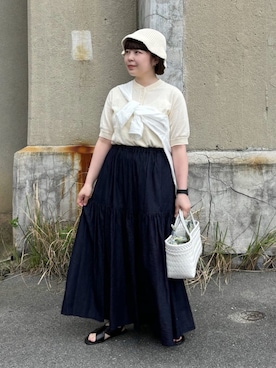 「綺麗めコーデ」｜「アイテム（帽子）」を使った、bulle de savonさん（レディース・151cm）の春コーディネート