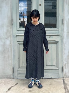 「ドットワンピ」｜bulle de savonさん（レディース・155cm）の秋コーディネート