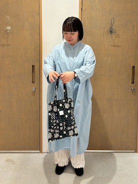 「yuni（ユニ　）のアイテム（シャツワンピース）」を使った、bulle de savonさん（レディース・151cm）の秋コーディネート
