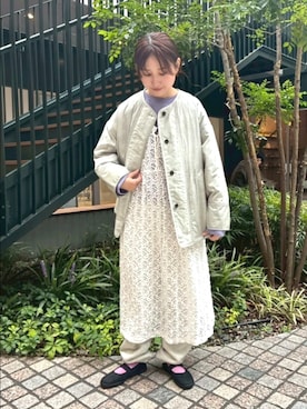 「アイテム（ダウンジャケット/コート）」を使った、bulle de savonさん（レディース・156cm）の秋コーディネート