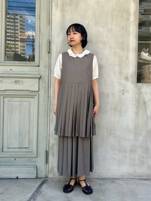 ビュルデサボン　プリーツベスト bulle de savon ベスト ジレ T/R プリーツベスト レディース
