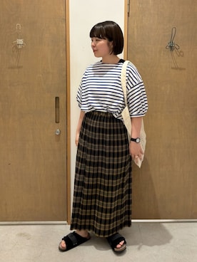 「アコーディオンプリーツ」｜「アイテム（スカート）」を使った、bulle de savonさん（レディース・151cm）の夏コーディネート