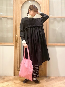 「アイテム（エコバッグ/サブバッグ）」を使った、bulle de savonさん（レディース・167cm）の冬コーディネート