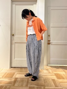 極美品！ビュルデサボン gingham balloon バルーンパンツ フリー 極美品！ビュルデサボン gingham balloon バルーンパンツ フリー