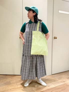 「アイテム（エコバッグ/サブバッグ）」を使った、bulle de savonさん（レディース・155cm）の夏コーディネート