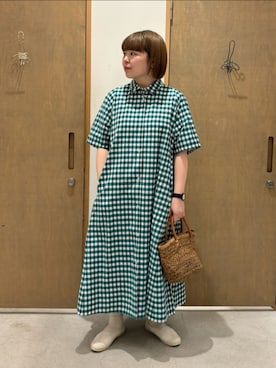 「yuni（ユニ　）のアイテム（シャツワンピース）」を使った、bulle de savonさん（レディース・152cm）の春コーディネート