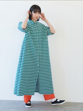 「yuni（ユニ　）のアイテム（シャツワンピース）」を使った、bulle de savonさん（レディース・165cm）の春コーディネート
