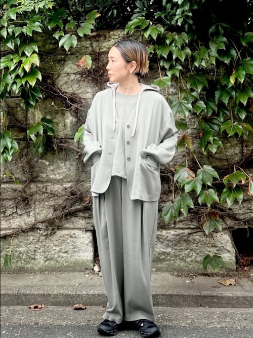 yuni ジャケット ノーカラージャケット レーヨンウール no collar