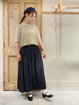 「chambre de charme（シャンブルドゥシャーム）のアイテム（トップス）」を使った、bulle de savonさん（レディース・162cm）の夏コーディネート