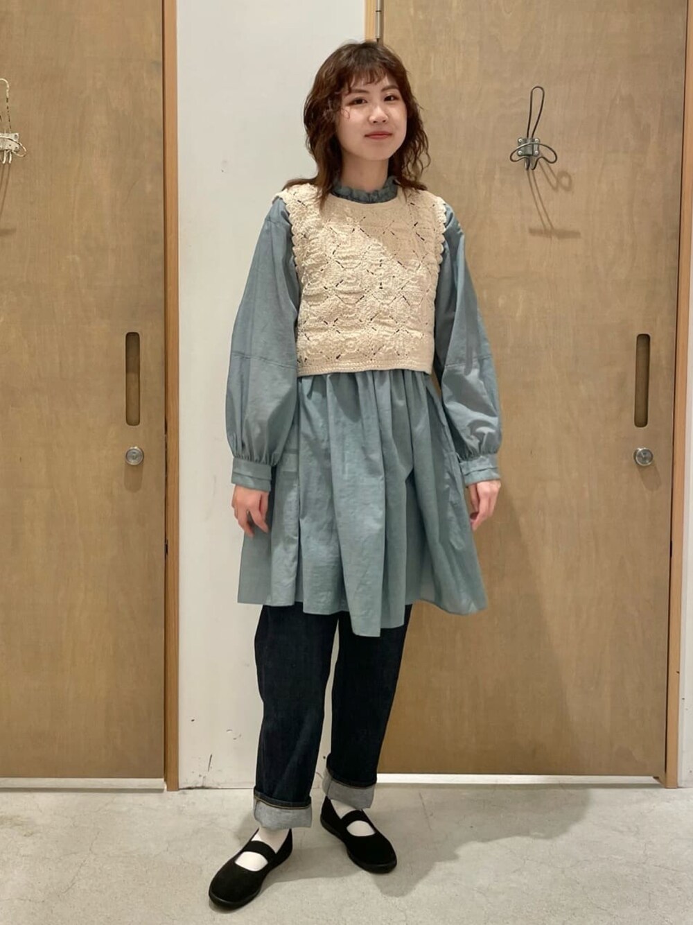 NEW】キャッワッシャー2WAYギャザーカラーショートブラウス