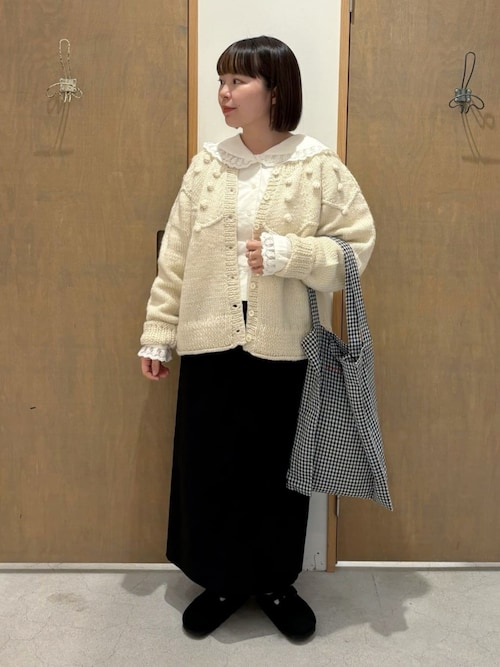 ビュルデサボン 24AW ネパールハンドニット ジグザグ求心 プルオーバー △ネパールハンドニット ジグザグ求心 カーディガン（ニット/セーター